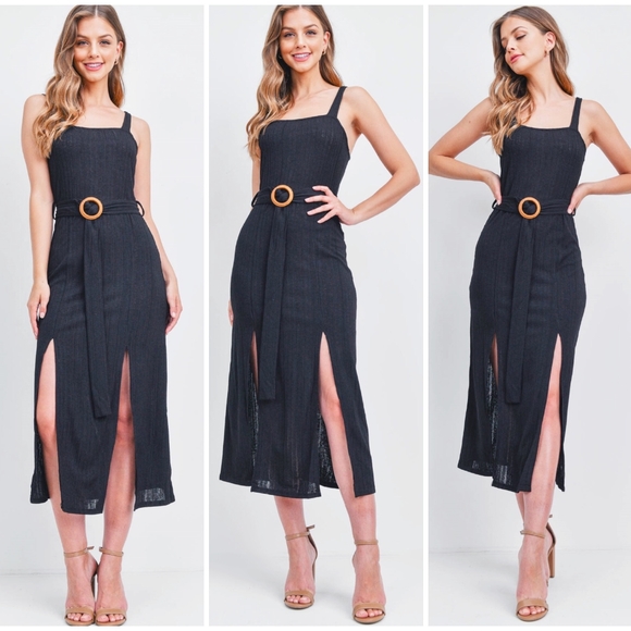 Very J Dresses & Skirts - LAST ONE❗️Very J Black Ribbed Midi Dress